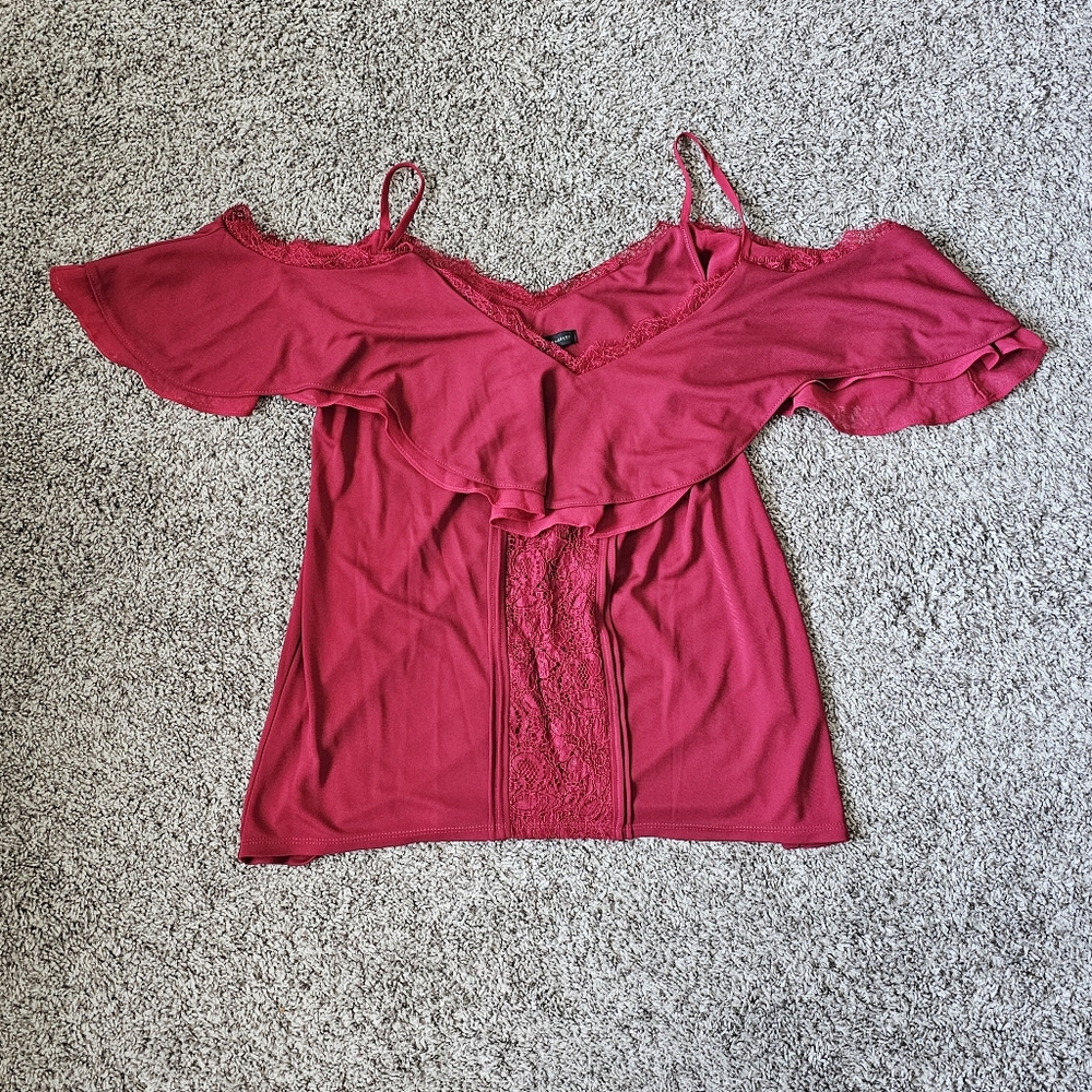 White House Black Market Cold Shoulder Top Small